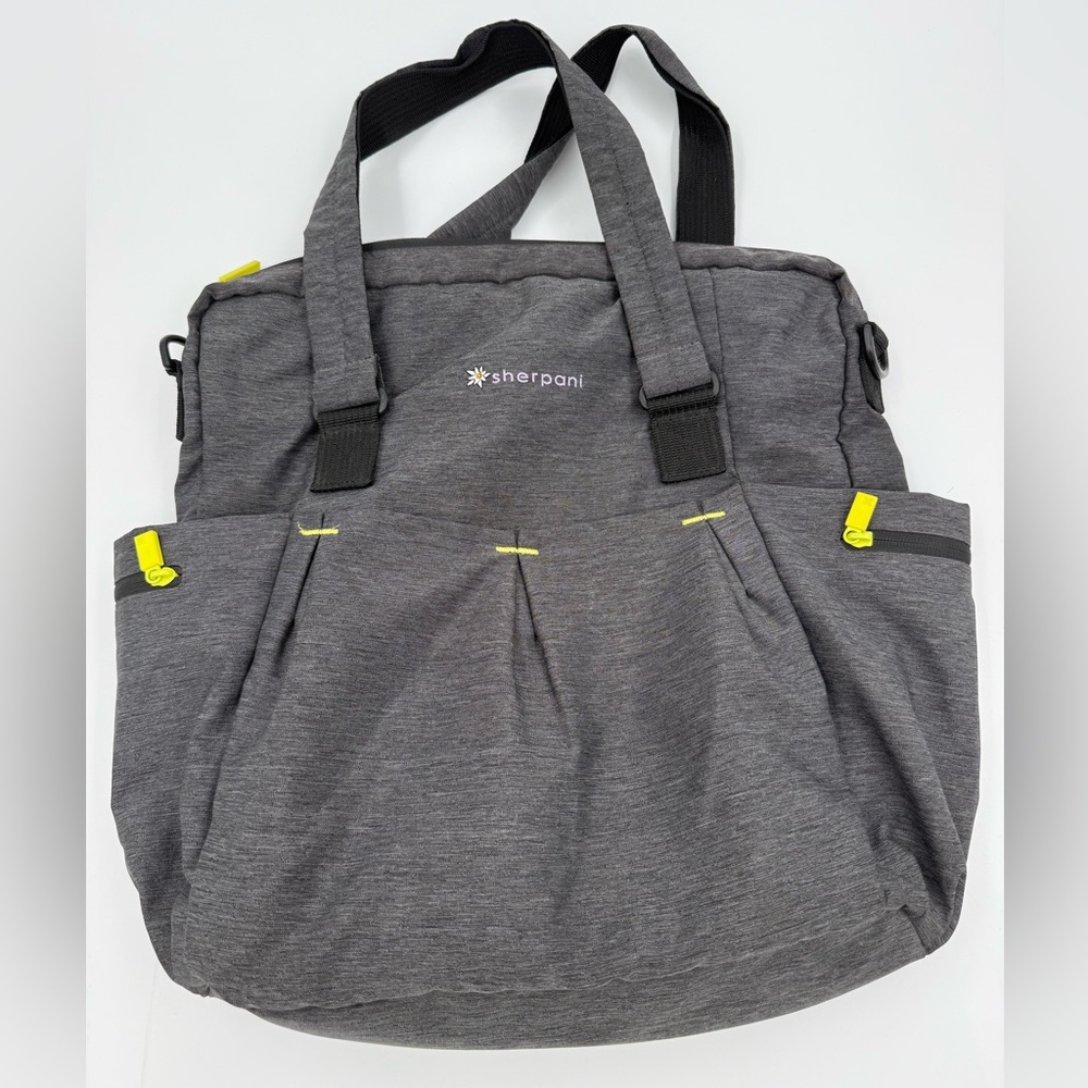 Sherpani Wisdom Charcoal Gray Gym Yoga Bag with yellow accents - OS